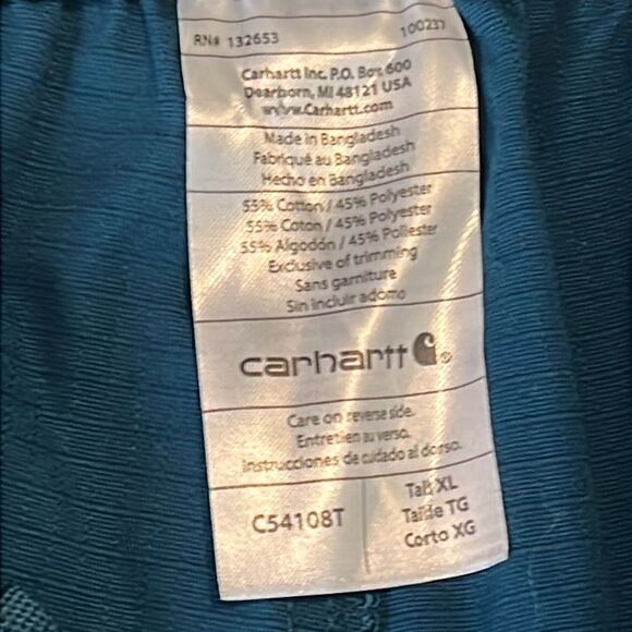 Carhartt Green Ripstop 8 Pockets Cargo Scrub Pants Size XL Tall NWOT - Picture 7 of 9